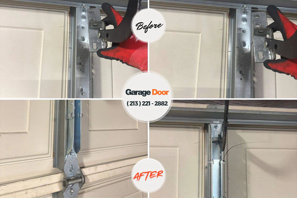 Before and after: garage door repair Red Bay, AL